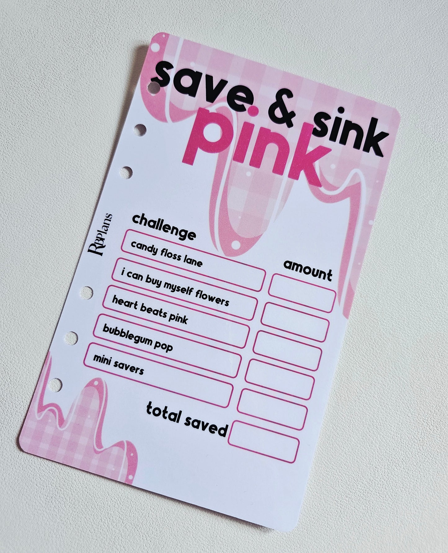 Save & Sink Pink Challenge Dashboard A6