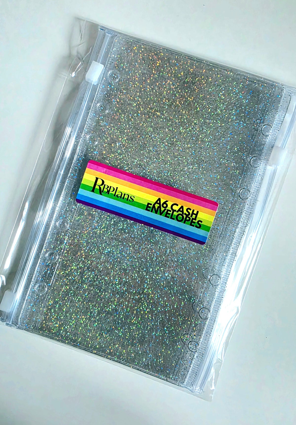 Clear Glitter Zipped Cash Envelopes