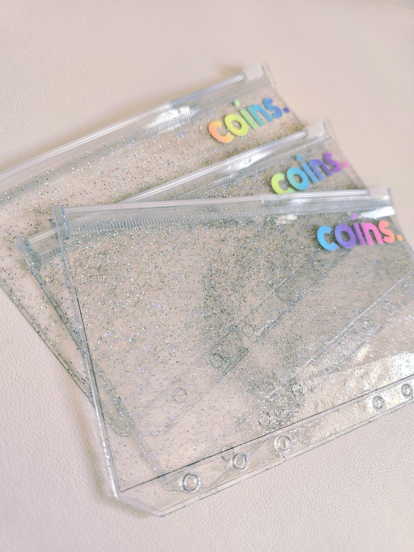 Coins Sparkle Zip Envelope