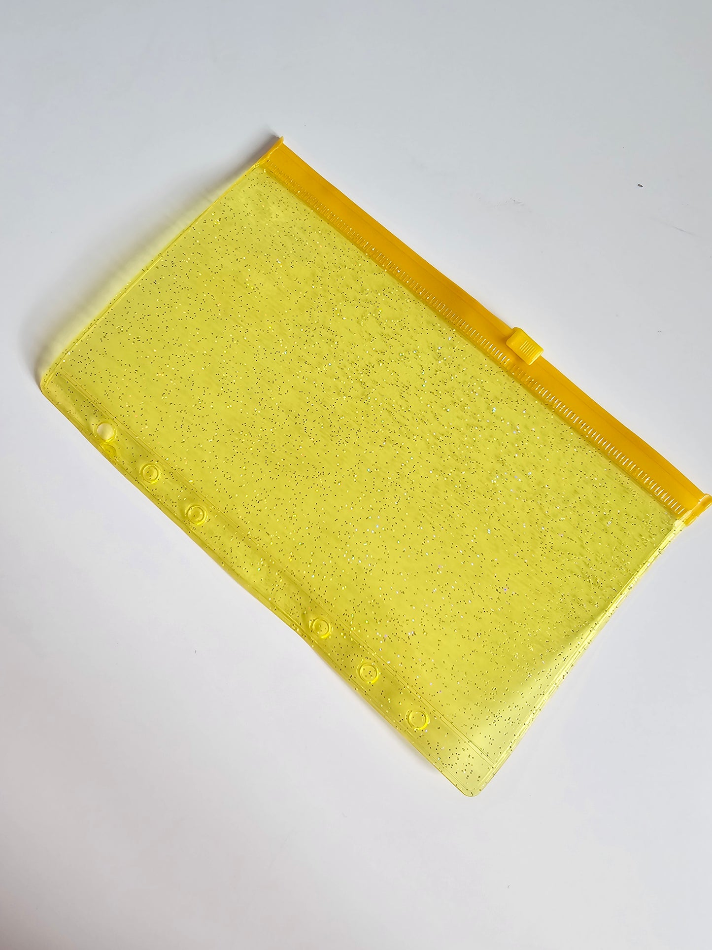 Yellow Sparkle Zip Envelope A6