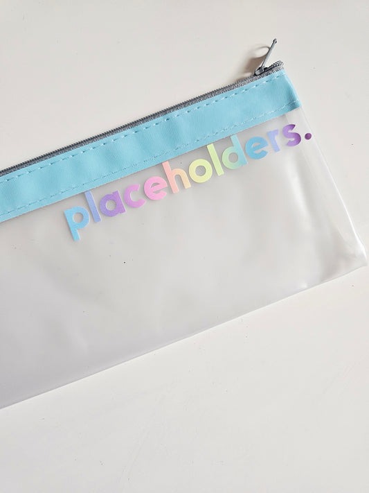 Blue Placeholders Zip Wallet