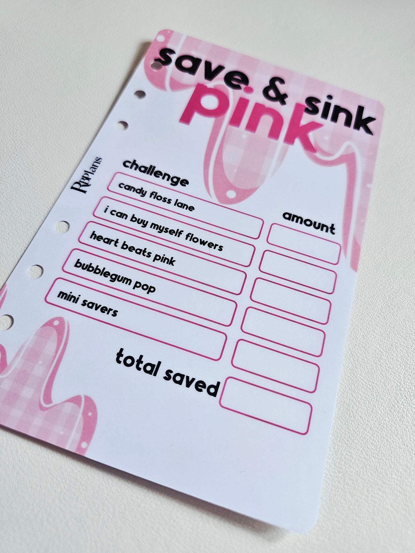Save & Sink Pink Challenge Dashboard A6