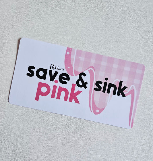 Save & Sink Pink Envelope Insert