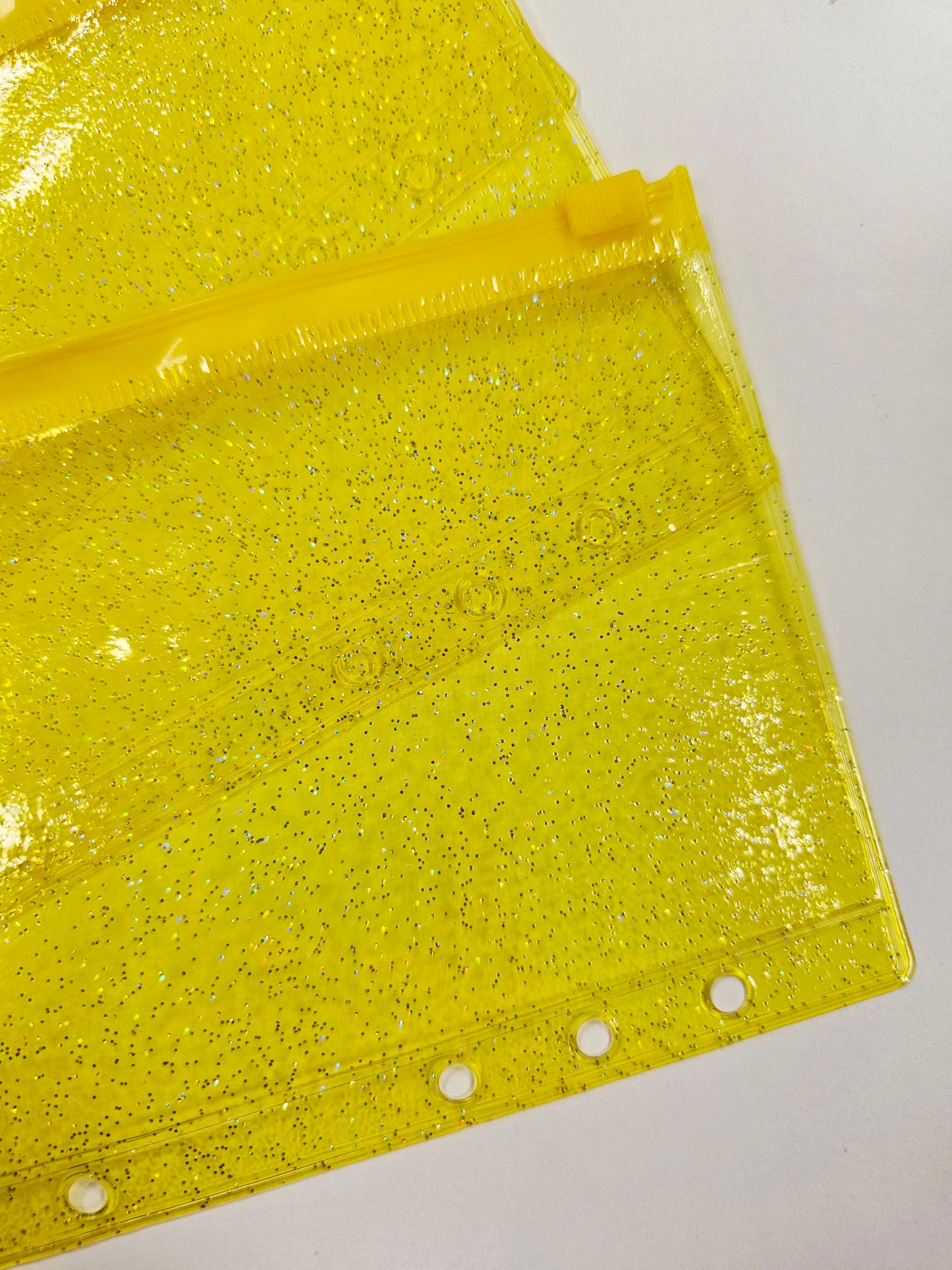 Yellow Sparkle Zip Envelope A6