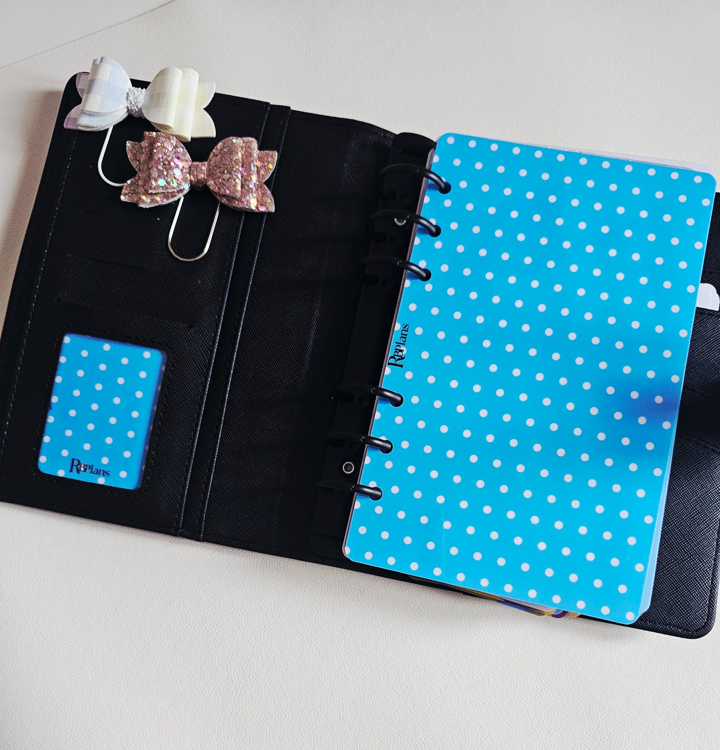Light Blue Polka Dot Window Pocket Insert