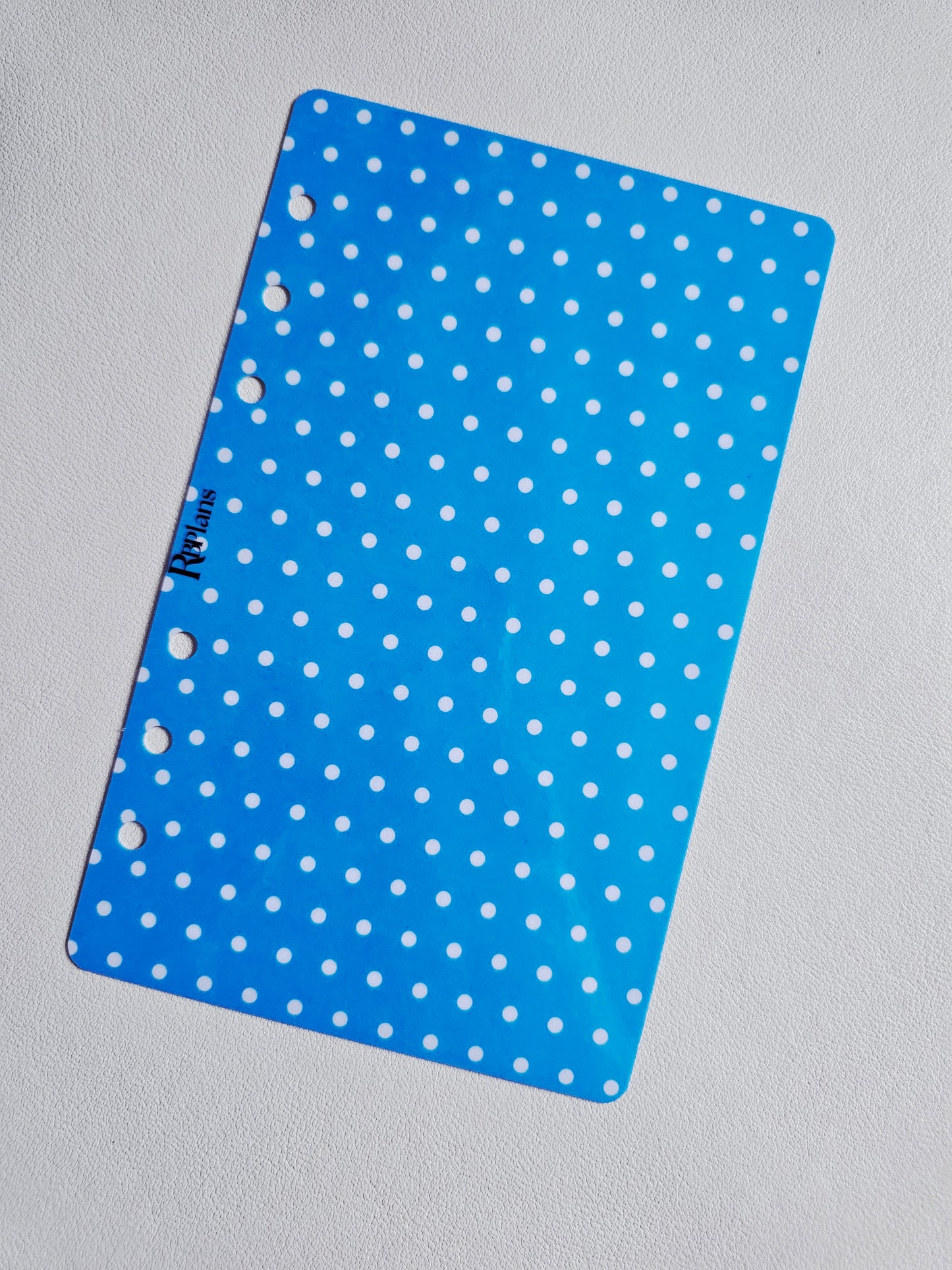 Light Blue Polka Dot Dashboard A6
