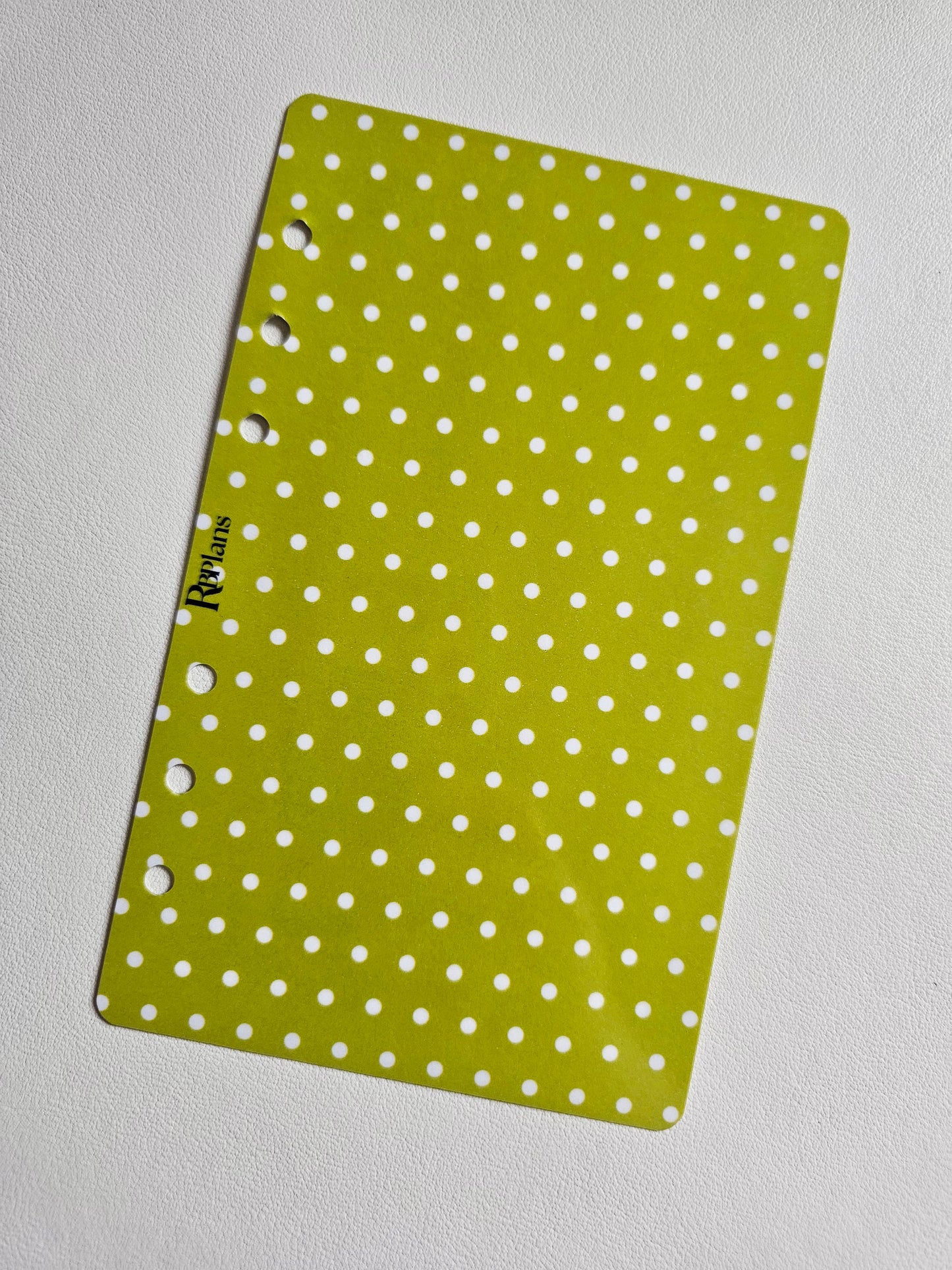 Lime Green Polka Dot Dashboard A6