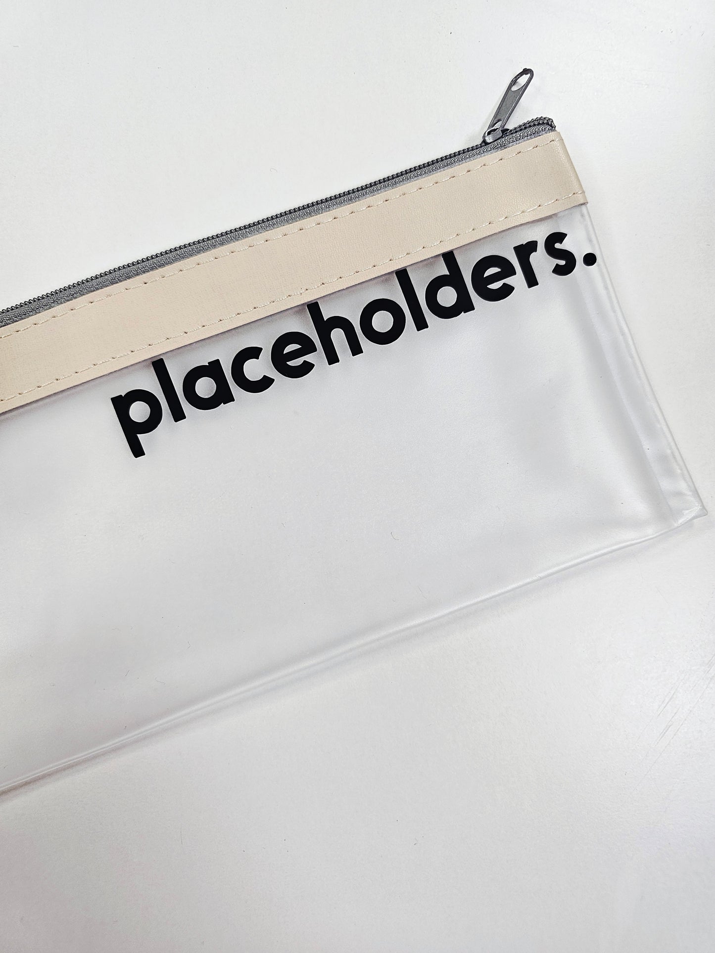 Beige & Black Placeholders Zip Wallet