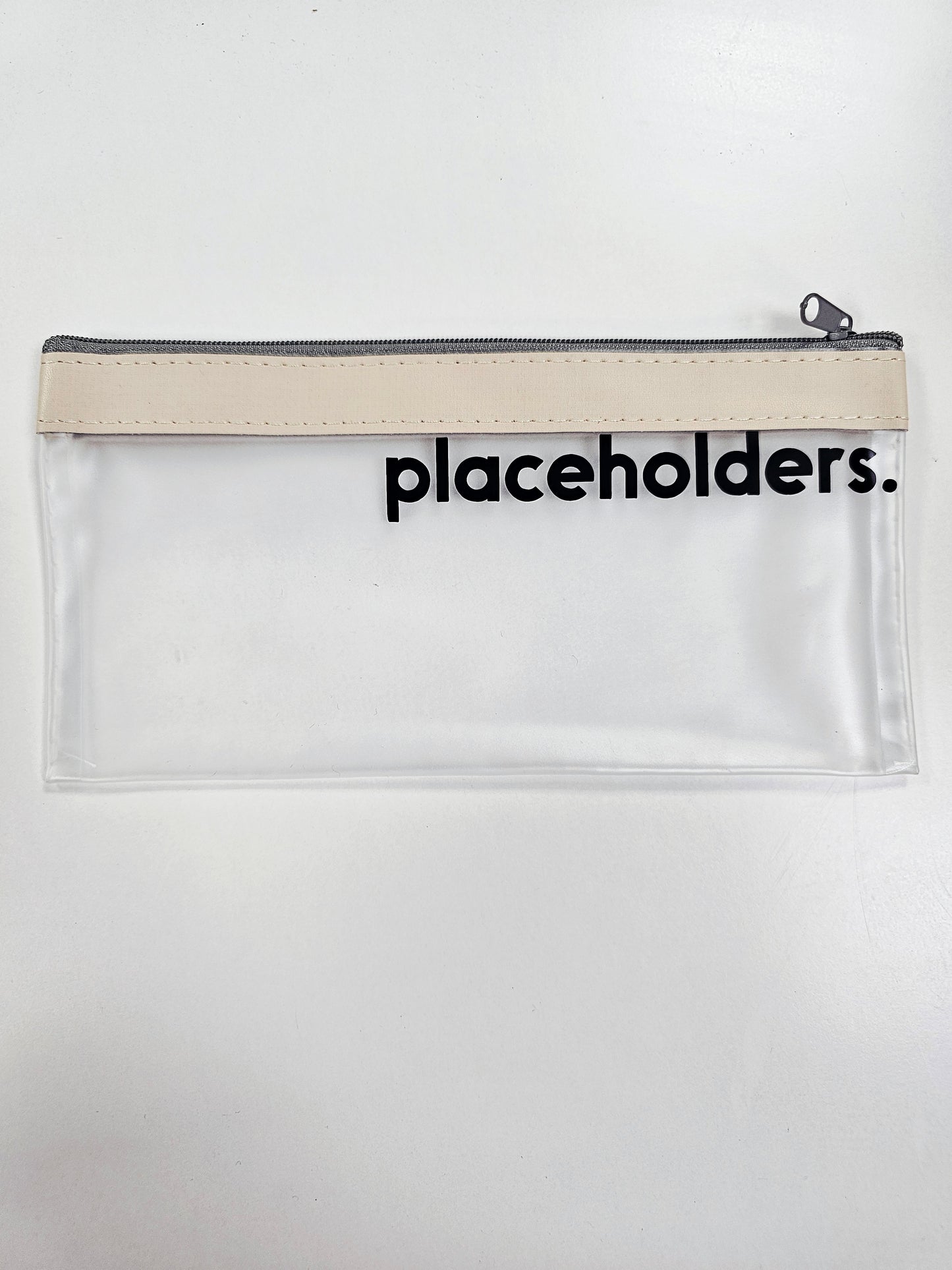 Beige & Black Placeholders Zip Wallet