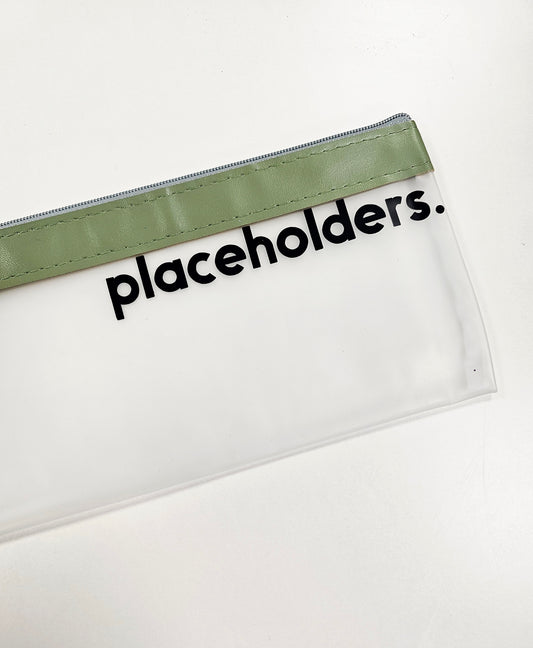 Sage & Black Placeholders Zip Wallet