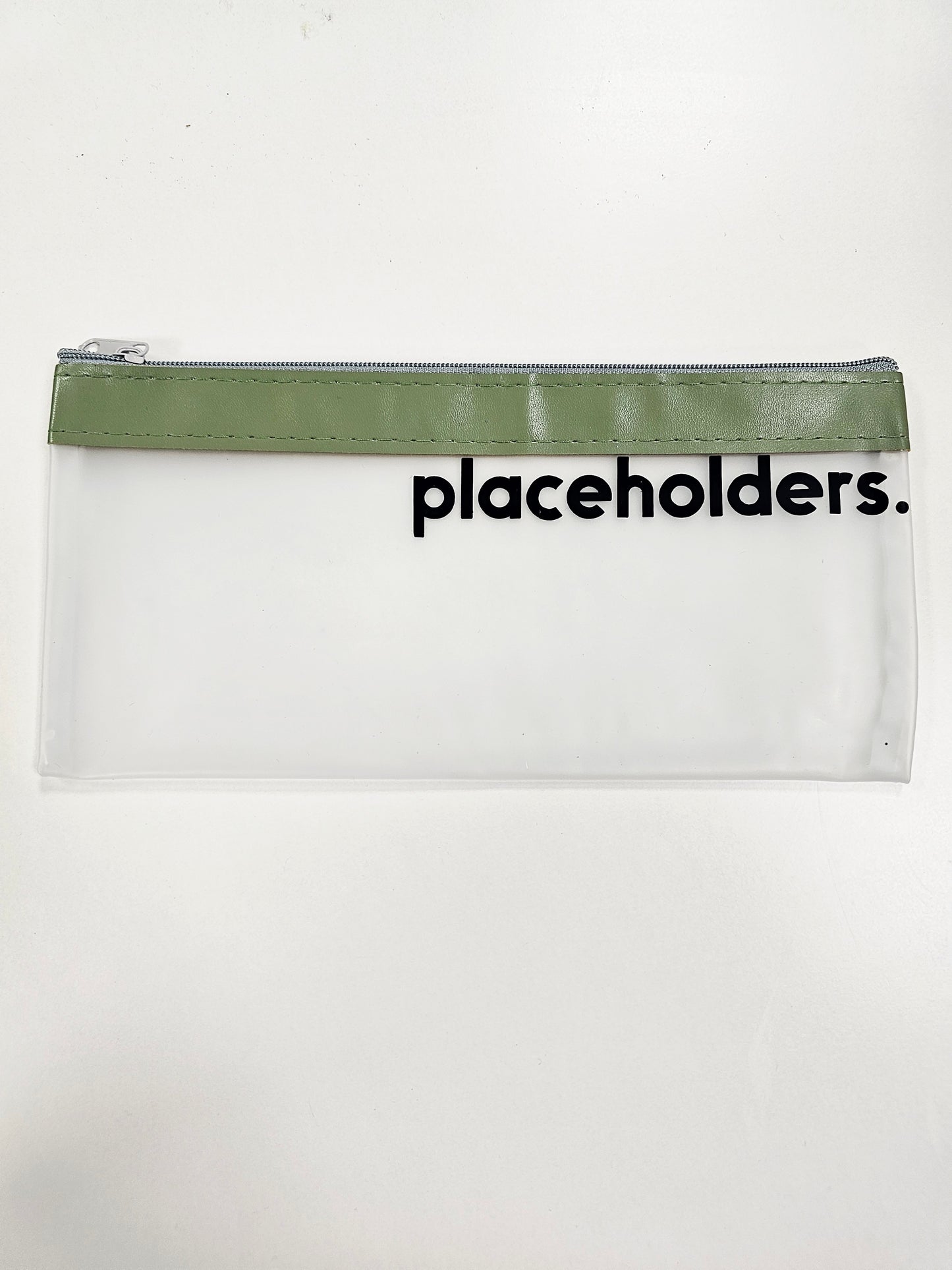 Sage & Black Placeholders Zip Wallet