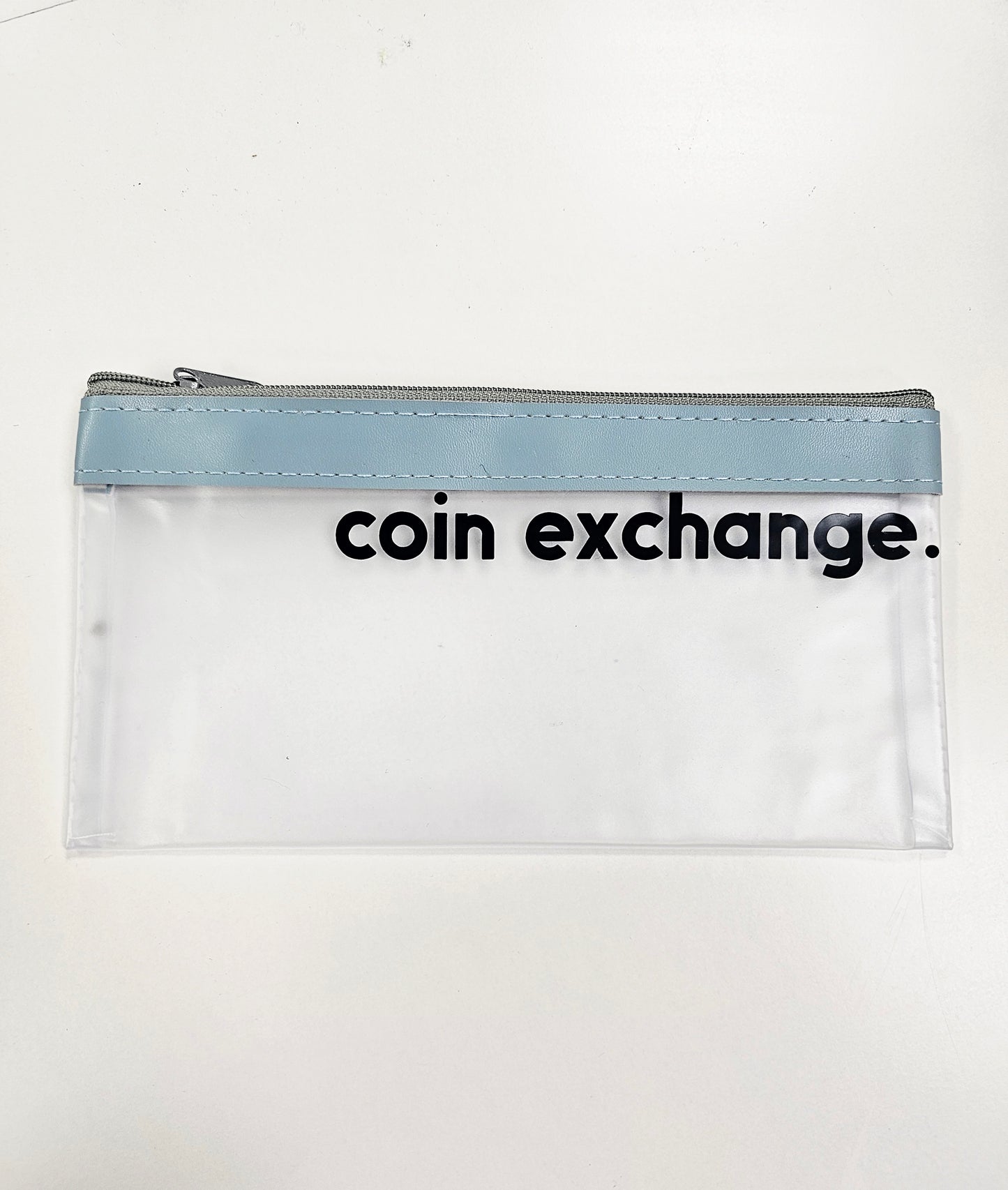 Dusty Blue & Black Coin Exchange Zip Wallet