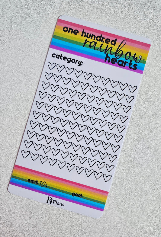100 Rainbow Hearts
