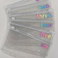 Challenge 1-6 Rainbow Sparkle Zip Envelopes