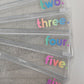 Challenge 1-6 Rainbow Sparkle Zip Envelopes