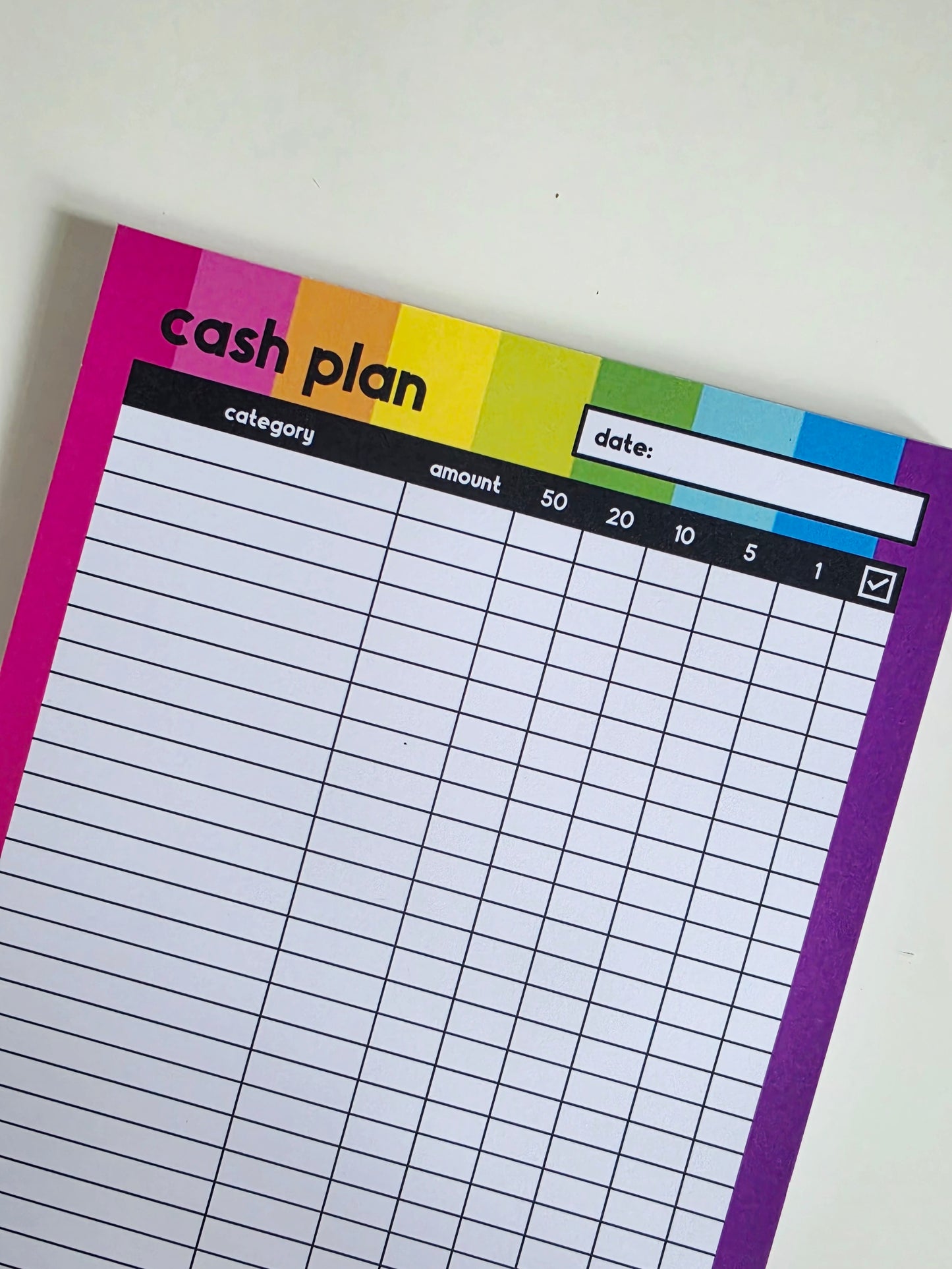 Cash Plan Notepad