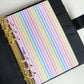 Pastel Rainbow Vertical Stripe Dashboard A6