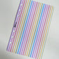 Pastel Rainbow Vertical Stripe Dashboard A6