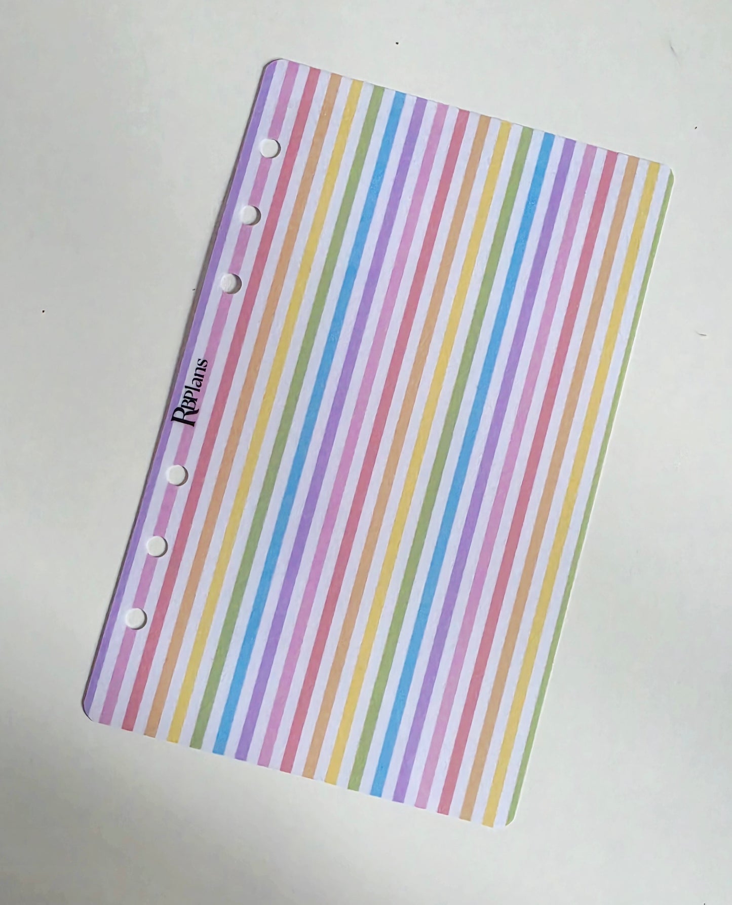 Pastel Rainbow Vertical Stripe Dashboard A6
