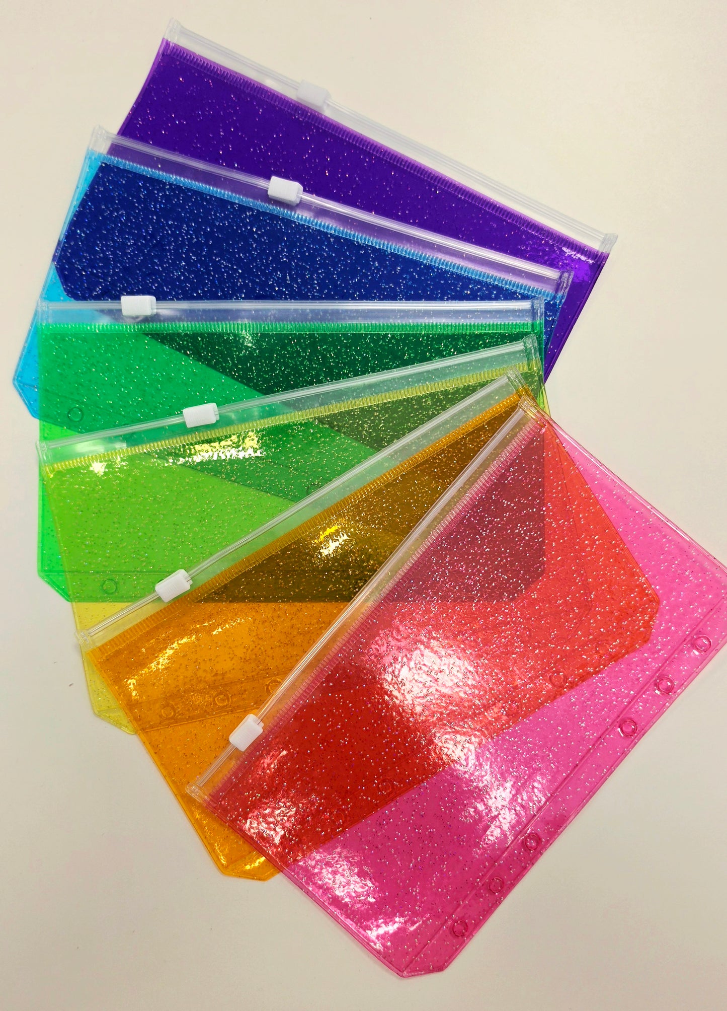 Rainbow Zipped Cash Envelopes A6