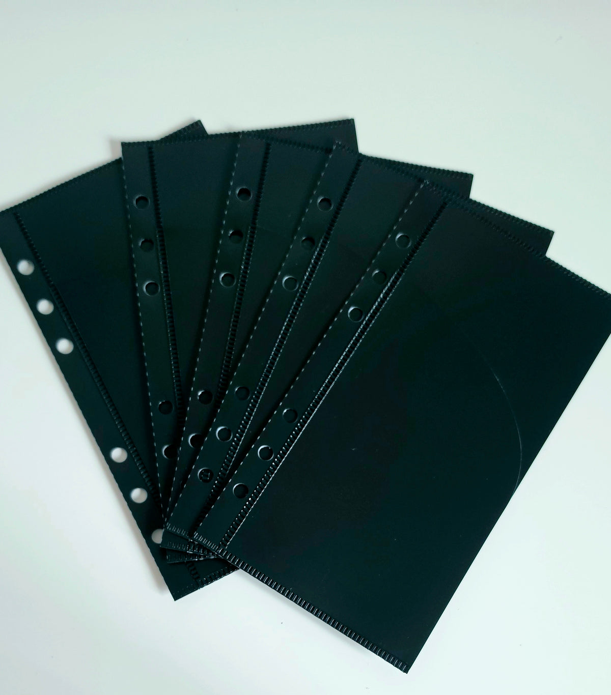Black Peekaboo Double Pocket Cash Envelopes A6