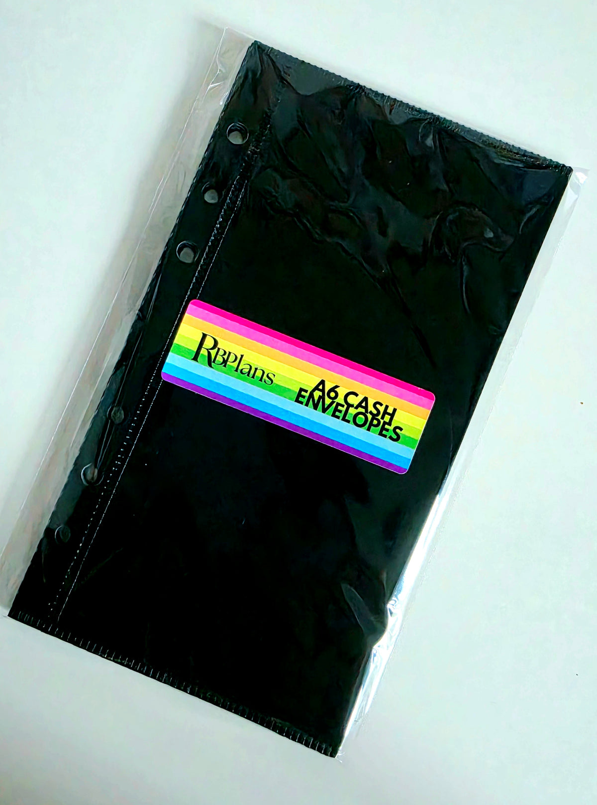 Black Peekaboo Double Pocket Cash Envelopes A6