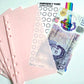 Pink Frosted PP Cash Envelopes A6
