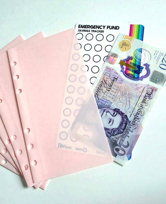 Pink Frosted PP Cash Envelopes A6