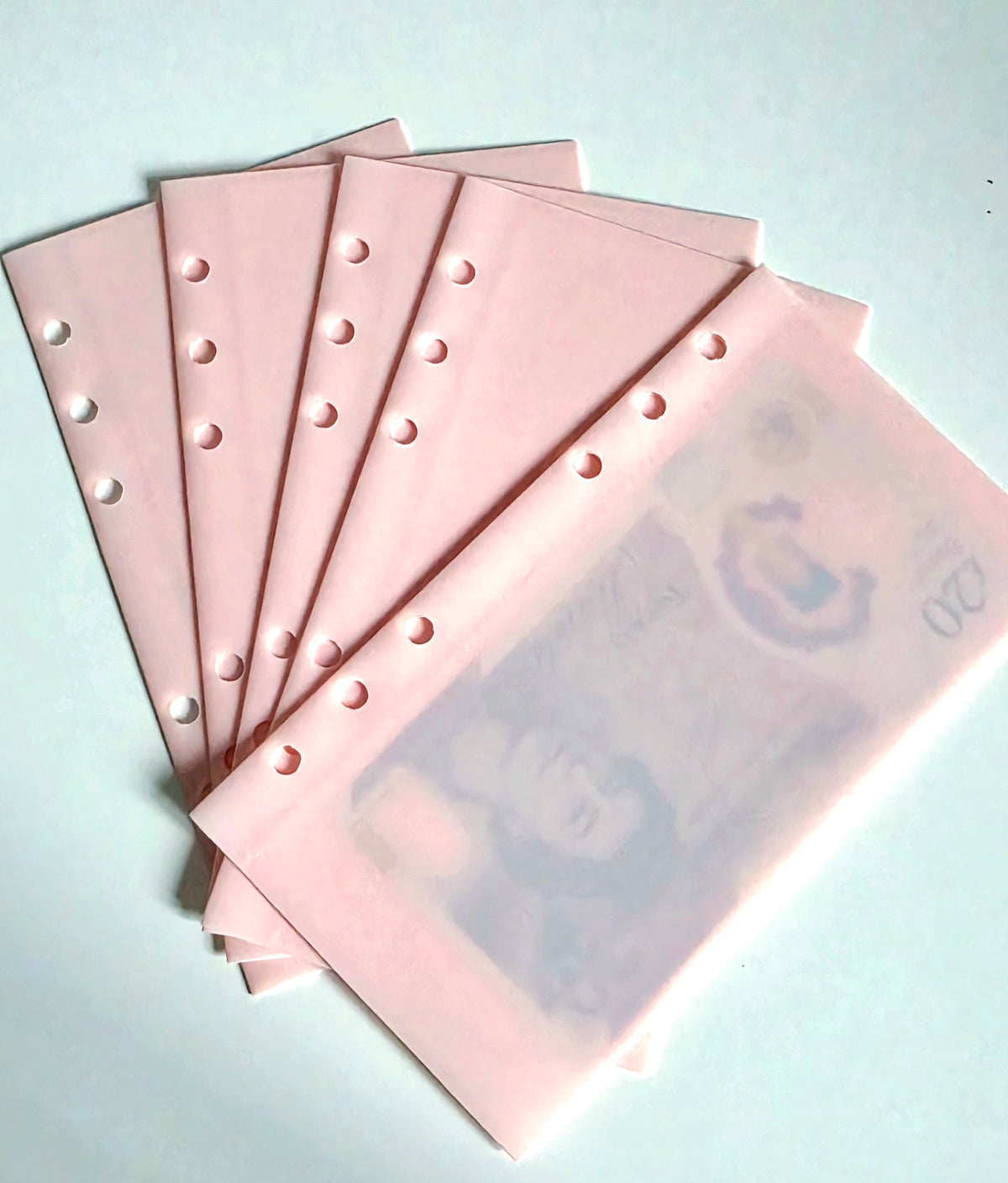 Pink Frosted PP Cash Envelopes A6