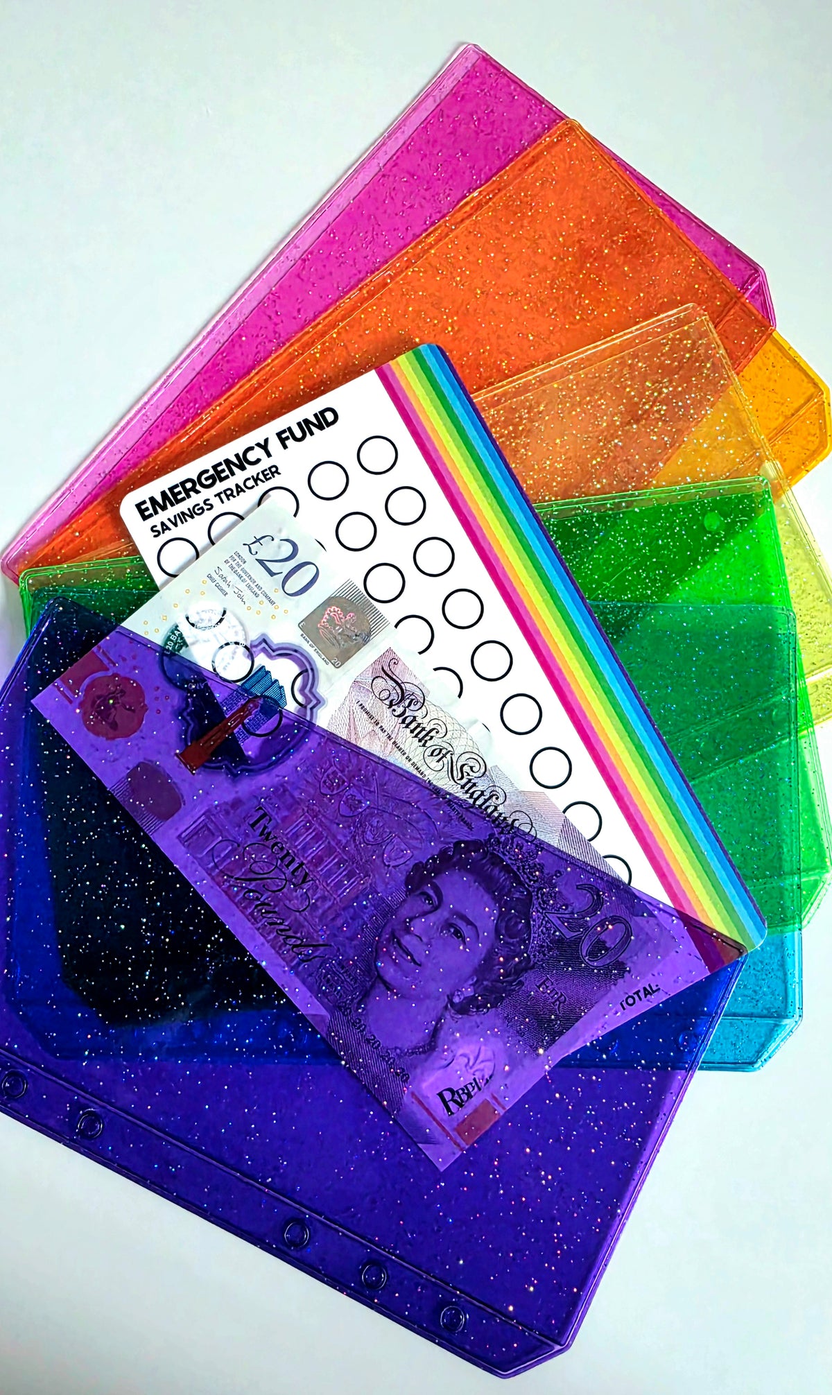 Rainbow Zipless Cash Envelopes A6