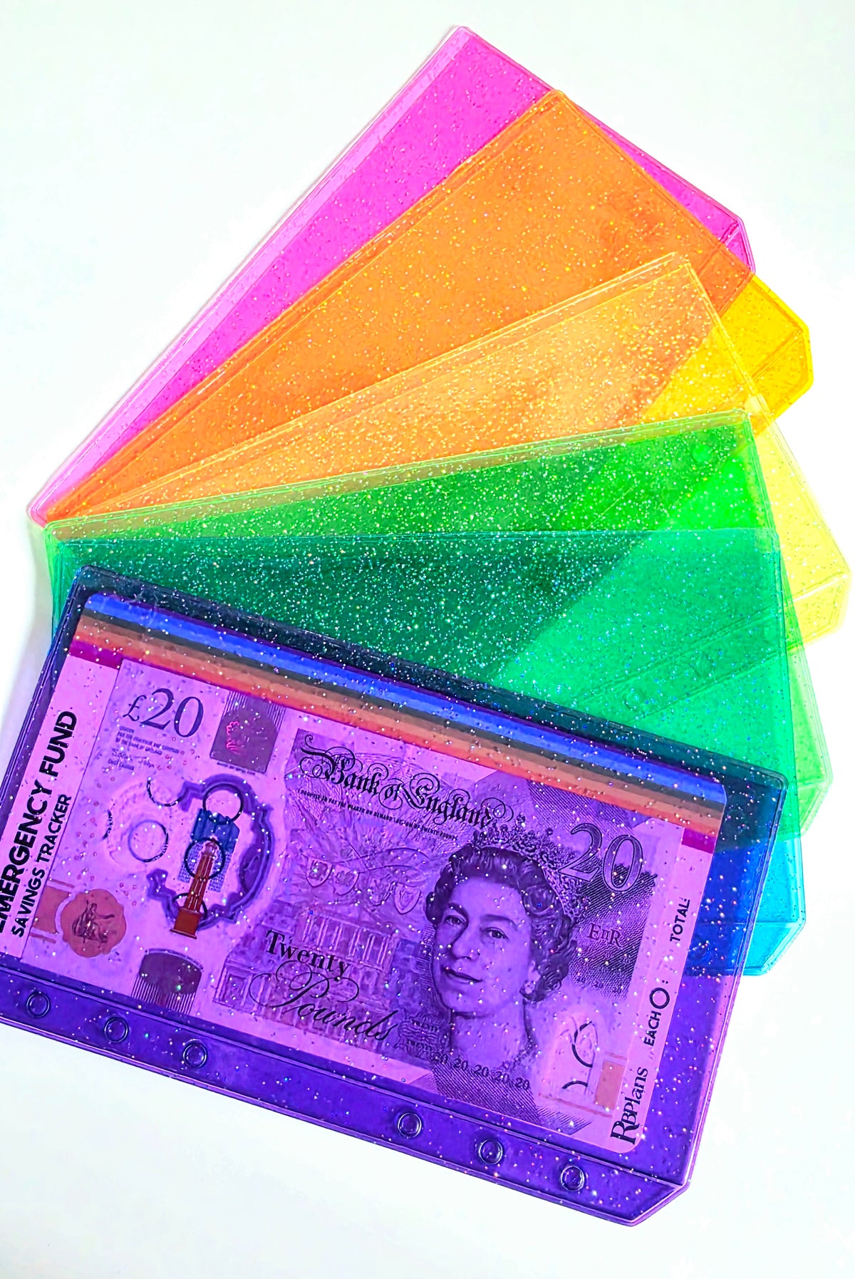 Rainbow Zipless Cash Envelopes A6