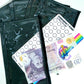 Black & Clear Gloss Zipped Cash Envelopes A6