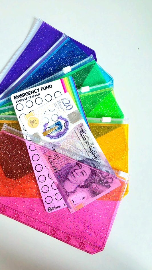 Rainbow Zipped Cash Envelopes A6