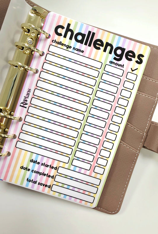 Pastel Challenge Checklist Dashboard A6