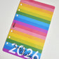 2026 Rainbow Stripe Dashboard A6