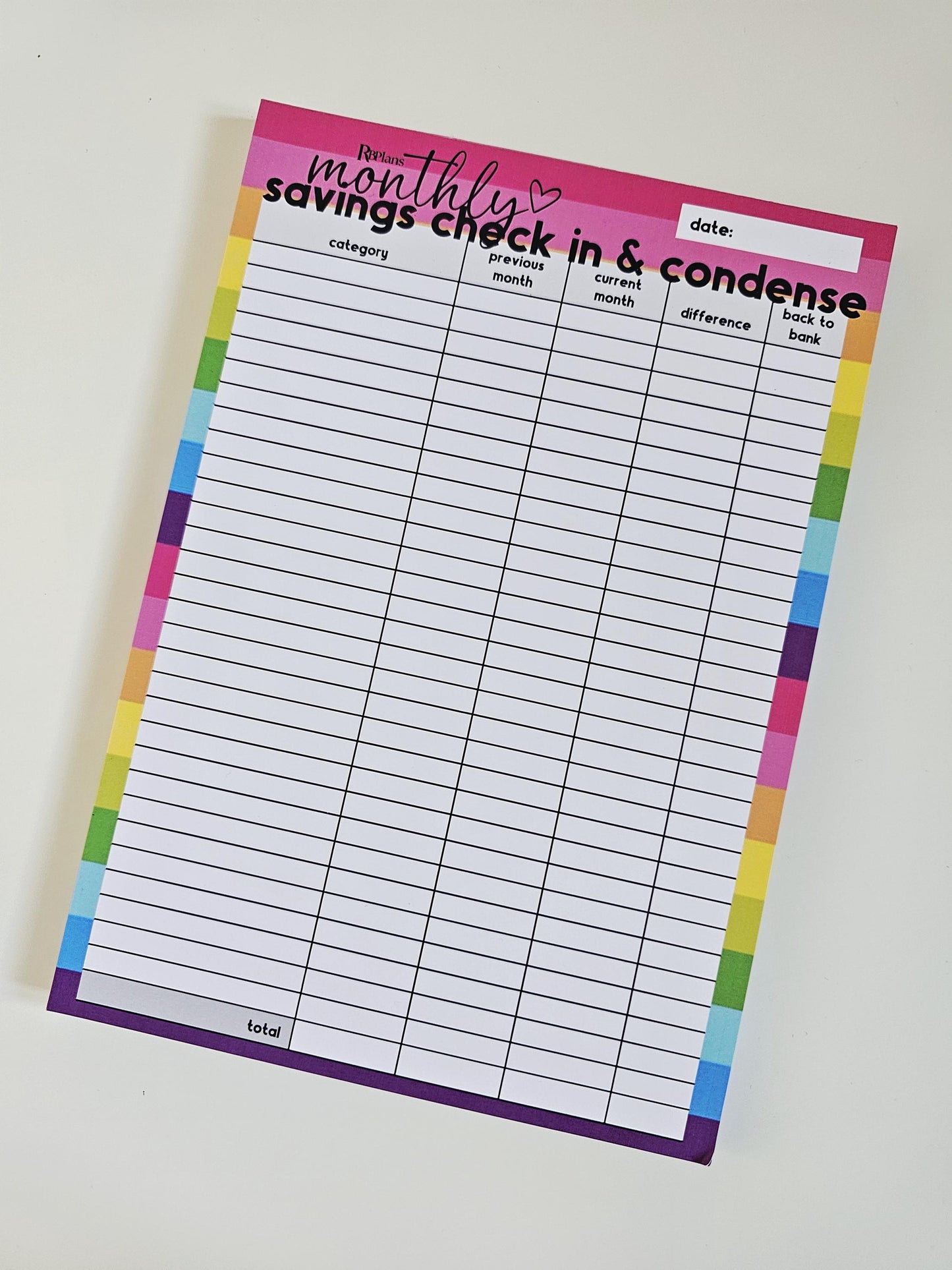Savings Count Up and Cash Condense Notepad