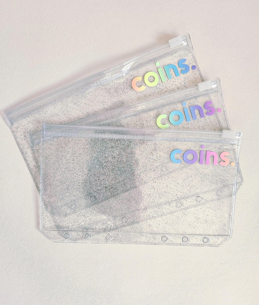 Coins Sparkle Zip Envelope