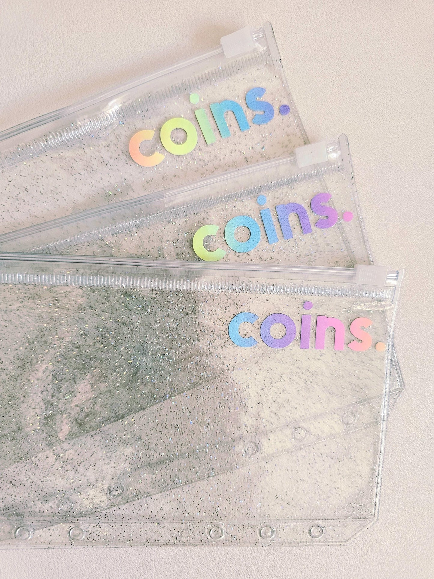 Coins Sparkle Zip Envelope